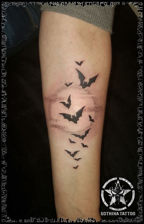 flying bat tattoo